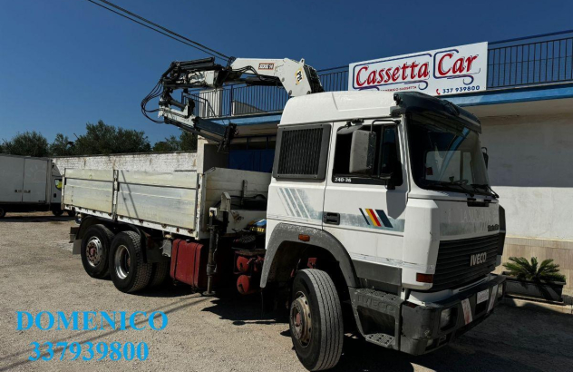 Iveco fiat 240.36 con cassone fisso+gru 1989