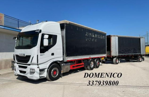 Iveco stralis 460+rimorchio -copri scopri centinato + telo euro 6 2013