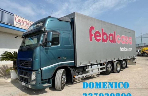 Volvo fh 13 500 4 assi stradale euro 5 centinato con gabbia trasporto mobili 2010