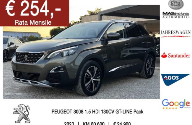 PEUGEOT 3008 BlueHDi 130 EAT8 SeS Allure Diesel 2020