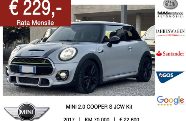 MINI Mini 2.0 Cooper S Benzina 2017