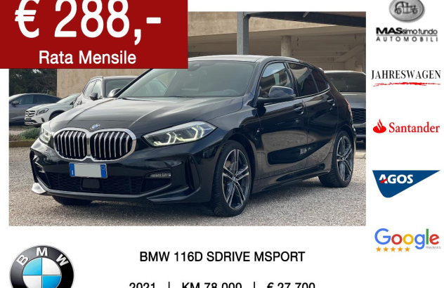 BMW Serie 1 116d 5p. Msport Diesel 2021